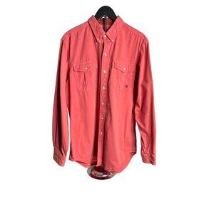 Southern Proper Men's Washed Red Long Sleeves Button-Down Henning Shirt L